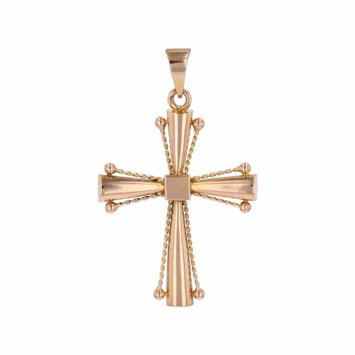 Collier Croix or rose ancienne 58 Facettes CVP198