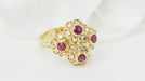 Bague 50 Bague marguerite en or jaune rubis et diamants 58 Facettes 32803