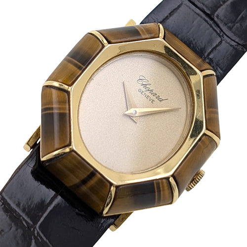 Chopard Ellipse Rareté 5045 1 Montre Bijou Pierre Œil de Tigre Or Jaune 18 carats