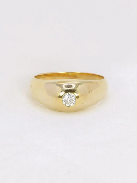 Bague 56.5 Bague jonc or jaune diamant 0,20 ct 58 Facettes J150