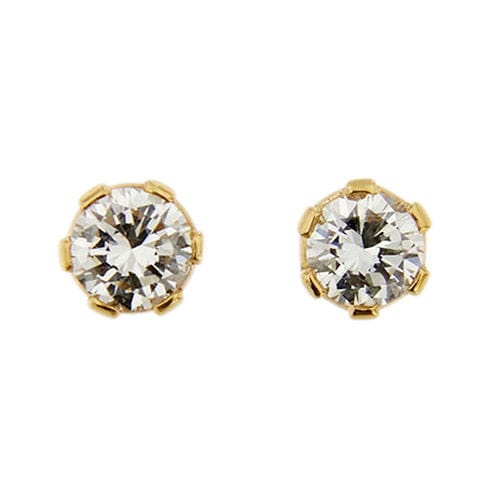 Boucles d'oreilles Boucles d'oreilles puces en or jaune serties de diamants de 0,76 ct 58 Facettes 19444