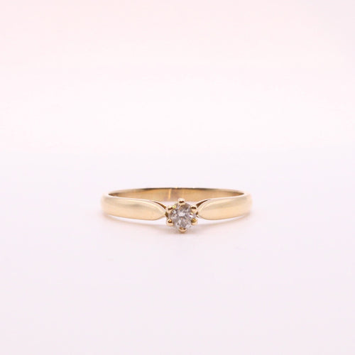 Bague Bague Solitaire Diamant 0.15 carat or jaune 18k 58 Facettes