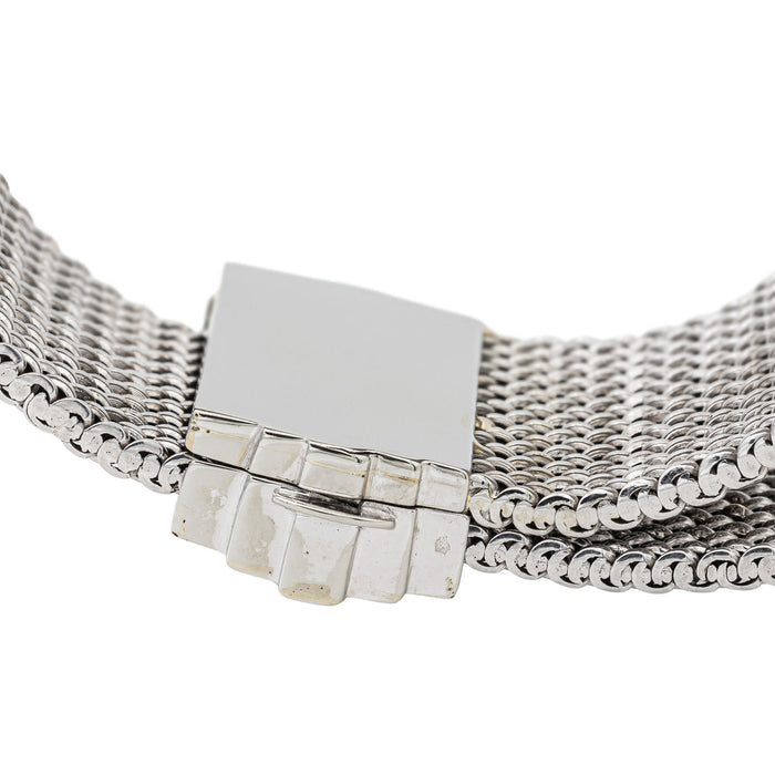 Bracelet Manchette Or blanc Diamant