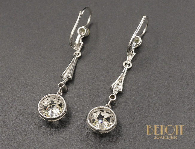 Boucles d'oreilles Dormeuses Diamants 58 Facettes A10229