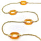 Collier Collier à maillons ovales en or et verre ambré sculpté 58 Facettes 10027