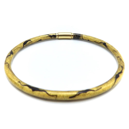 Bracelet SOHO 18K GOLD ENAMEL Golden Calligraphic Stripe Bangle Bracelet 58 Facettes