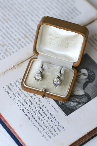 Boucles d'oreilles Boucles d'Oreilles Dormeuses Anciennes Diamants 2,15 Cts 58 Facettes