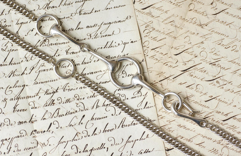 Collier Hermès Sautoir Mors en Argent 73.00 cm 58 Facettes