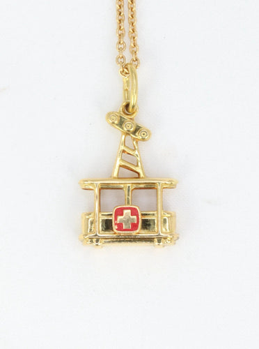 Pendentif Pendentif vintage téléphérique en or jaune 58 Facettes 391.14