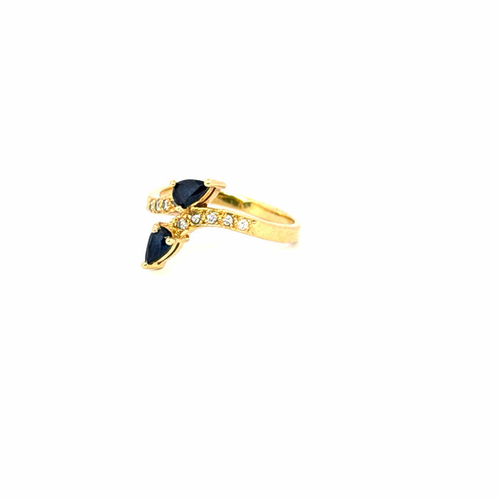 Bague 53 Bague or jaune saphirs diamants 58 Facettes 105-GS50465-4