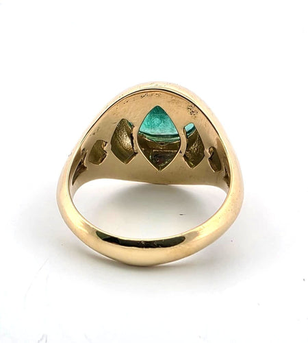 Bague 53 Bague en or jaune 18 carats sertie d'une émeraude ovale de 1,50 carat 58 Facettes