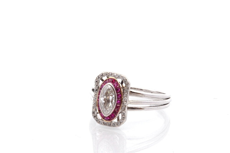 Bague 56 Bague art déco diamants et rubis 58 Facettes 27355
