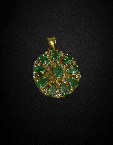 Ciondolo Smeraldi e Diamanti 58 Facettes