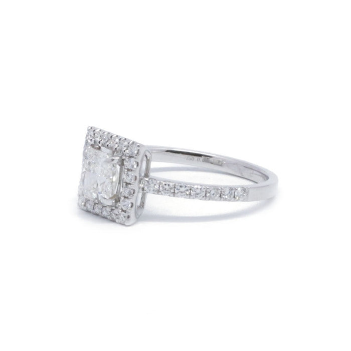 Solitaire or blanc et diamants