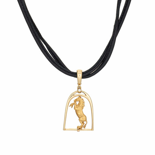 Collier Carrera y Carrera - Collier Cheval Diamant Or et Cuir 58 Facettes G14229