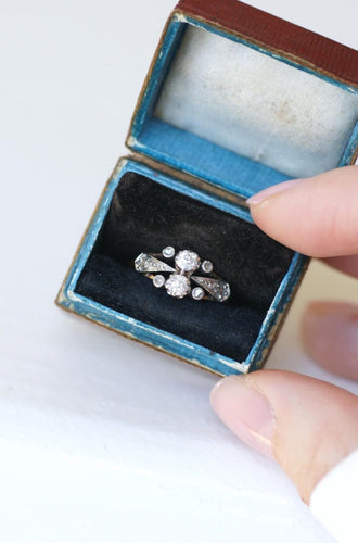 Bague 51 Bague Toi et Moi Diamants Or Rose Platine 58 Facettes