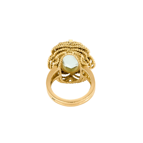 Bague 51 BAGUE OR JAUNE ET AIGUE-MARINE. 58 Facettes BO/240027