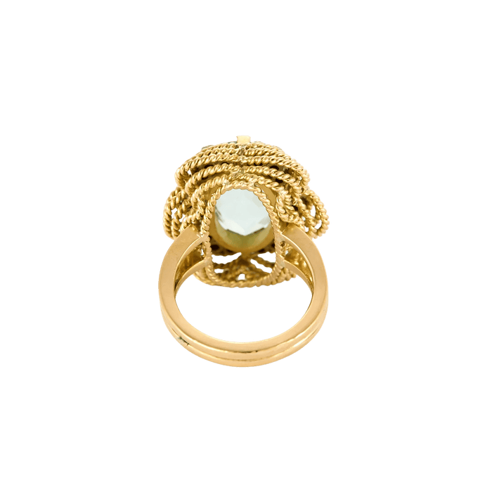 Bague 51 BAGUE OR JAUNE ET AIGUE-MARINE. 58 Facettes BO/240027