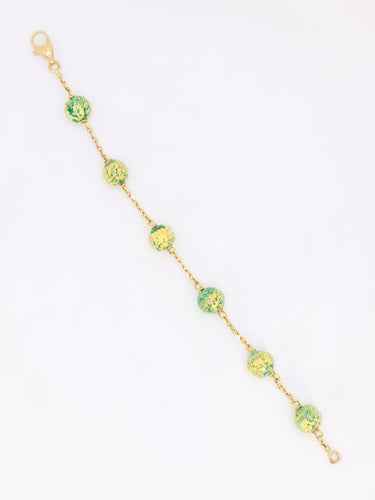Collier Bracelet chaine or jaune perles de Murano 58 Facettes 1CA0000004/1