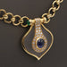 Necklace 18k gold necklace with quartz, sapphire, emeralds and brilliant stones 58 Facettes E360665