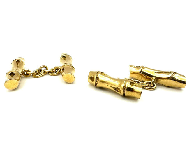 Boutons de manchette HERMES. Boutons de manchettes vintage or jaune 18K 58 Facettes