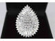 Bague 54 Bague entourage exclusive en or blanc en forme de larme avec diamants 58 Facettes 2039