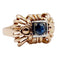 Bague 51 Bague Tank Art Déco or rose, saphir, monture géométrique (circa 1950) 58 Facettes A04685