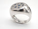 Bague or blanc 750 saphirs