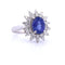 Bague 55 Bague en or blanc avec tanzanite et diamants 58 Facettes