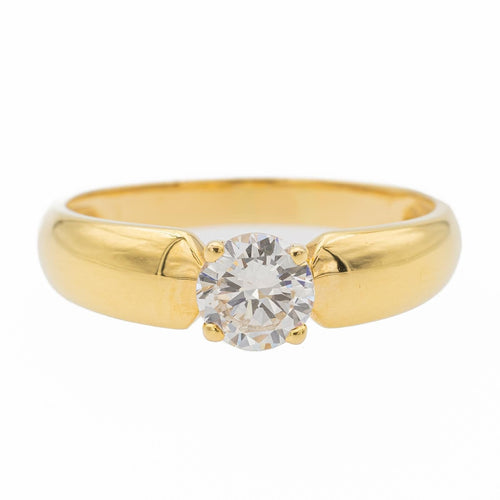 Bague 55 Bague Solitaire Or jaune Diamant 58 Facettes 578417CD