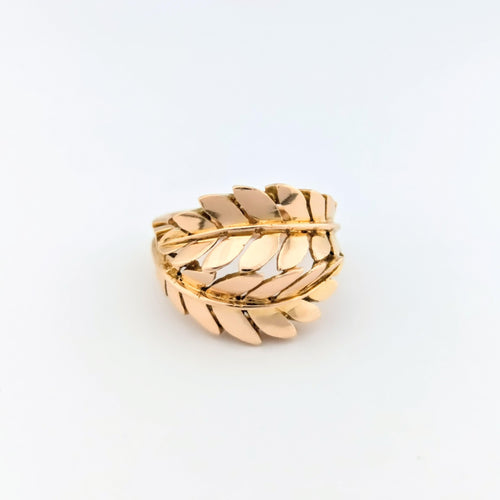 Bague florale en or rose