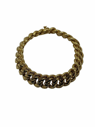 Bracelet grande maille américaine or jaune