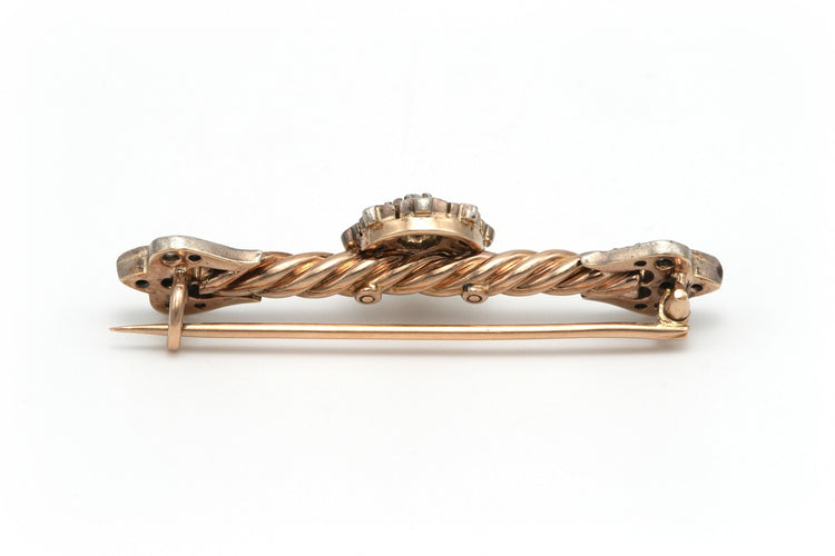 Broche Broche Napoléon III en or jaune et argent sertie de diamants 58 Facettes 21503