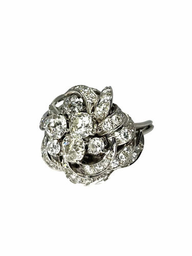 Bague 50 Bague ancienne or et platine diamants 2,90 ct 58 Facettes 67201