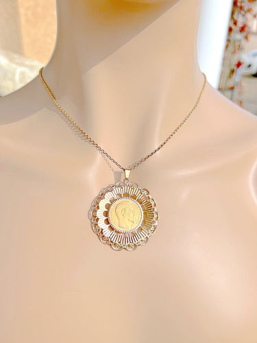 Pendentif Pendentif pièce or de 20 Frs Napoléon III tête nue 1858 58 Facettes AA 1641