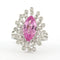 Bague 54 Bague en or blanc avec saphir rose et diamants taille brillant 58 Facettes