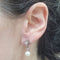 Boucles d'oreilles Boucles d'oreilles en or blanc, diamants et perles 58 Facettes PE725
