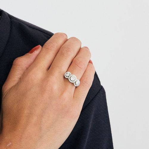 Bague BAGUE DE FIANCAILLES DIAMANTS OR GRIS 18K 58 Facettes