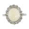 Bague 57 Bague de fiançailles vintage en platine avec diamants et opales 58 Facettes 21019-0035