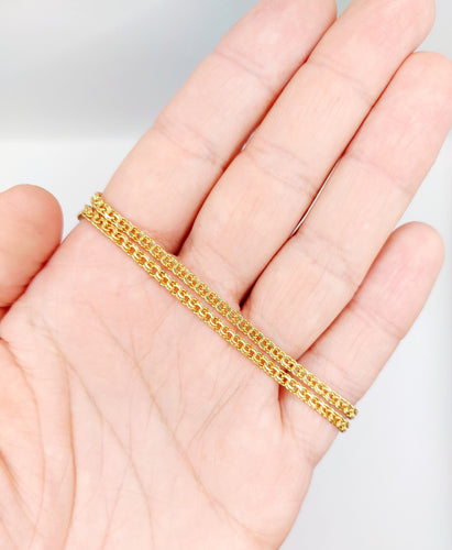 Collier Chaîne vintage or jaune mailles entremêlées 46 cm 58 Facettes A05408