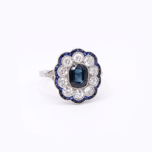 Bague ART Déco saphir “Cérulea”