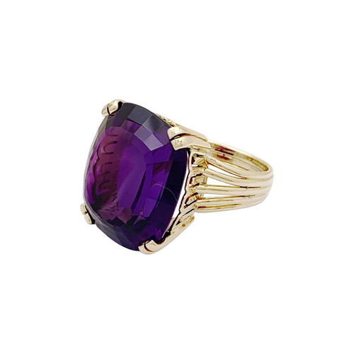 Bague 51 Bague or jaune et améthyste. 58 Facettes 35106