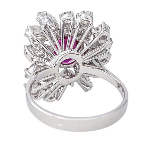 Bague 52.5 Bague Or blanc Rubis, Diamant 58 Facettes 4398645CN