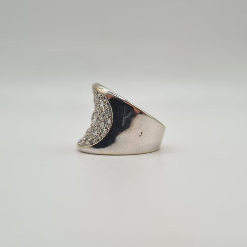 Bague 54 Bague or blanc sertie de diamants naturels 58 Facettes