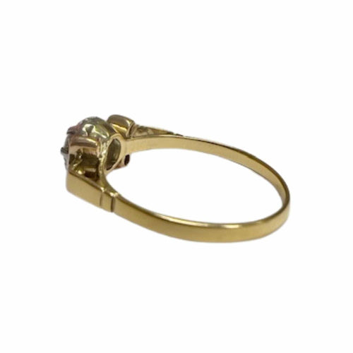 Bague 57 BAGUE ART DÉCO DES ANNÉES 1925-1930 EN OR 18 KT ET PLATINE AVEC DIAMANTS 58 Facettes DMAR12