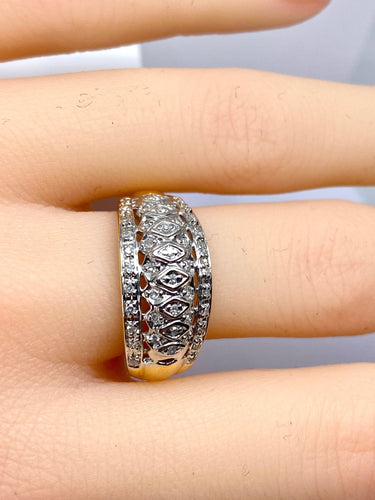 Bague jonc en or jaune et diamants