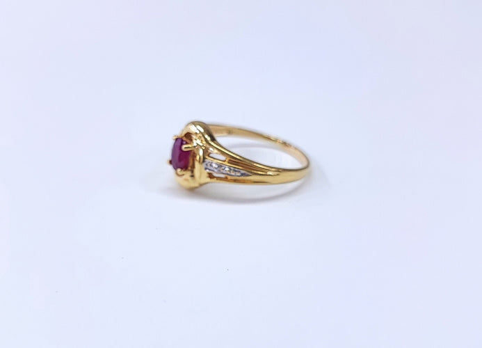 Bague 59 Bague or jaune, rubis et diamants 58 Facettes Bag.jonc.R-1801