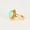 Bague 59 Bague or jaune et turquoise recomposée 58 Facettes PER0066