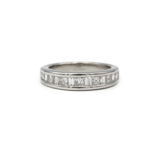 Bague 47 Demi alliance platine diamants 58 Facettes 240214R