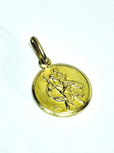 Pendentif MÉDAILLE de SAINT CHRISTOPHE en or 58 Facettes